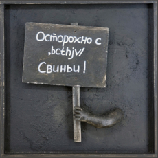Транспаранты. Осторожно с  ,bcthjv/, свиньи!