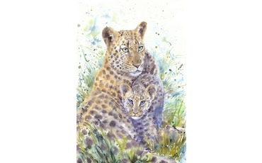 Леопарды: мать и дитя